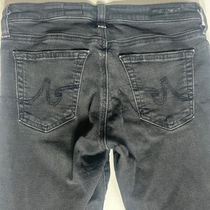 Ag Adriano Goldschmied distressed black skinny jeans